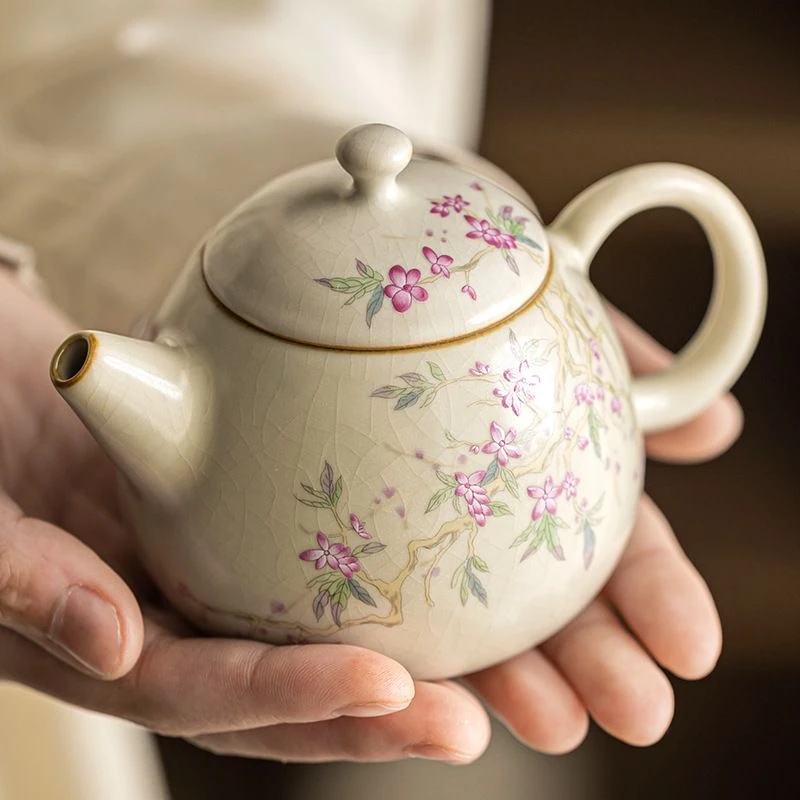 汝窑龙蛋壶可开片陶瓷轻奢高档办公单人家用送礼旅游泡茶具