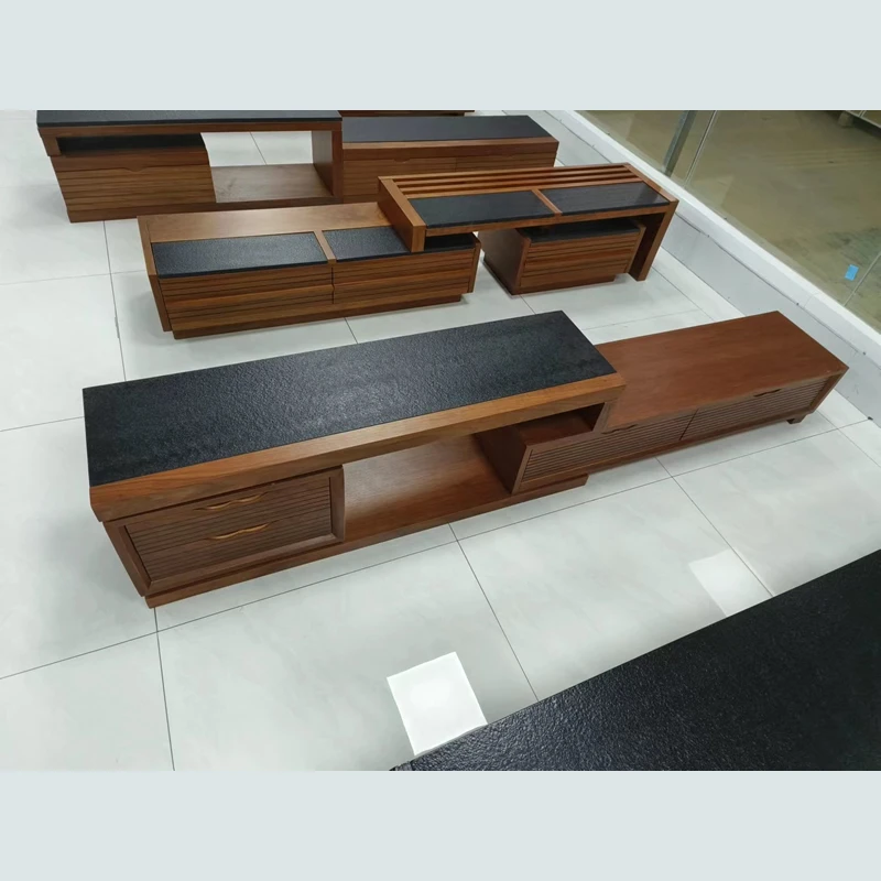 （甩卖福利价请误差评）简约小户型火烧石茶几电视柜客厅可伸缩套装