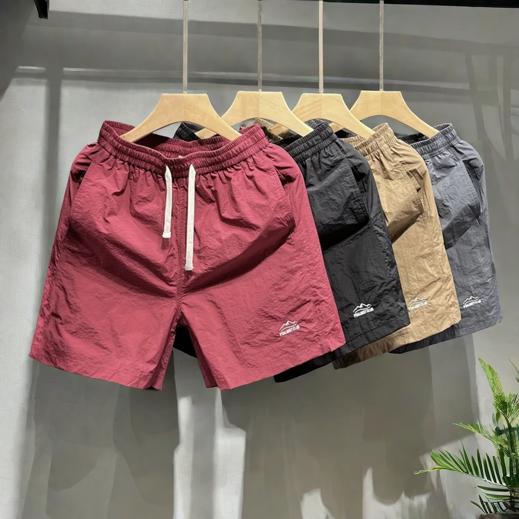 刺绣美式男士短裤夏季薄款潮牌速干百搭休闲裤男款网红宽松运动裤