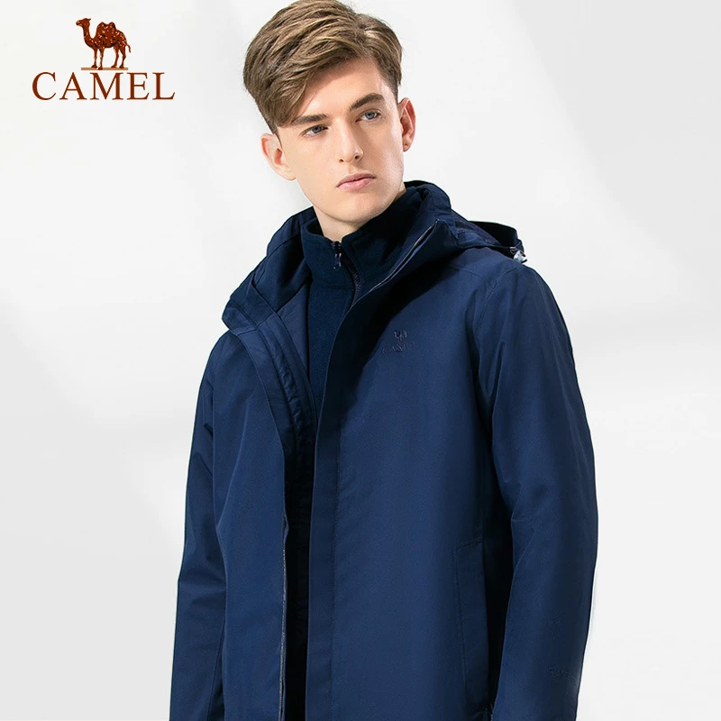 骆驼冲锋衣三合一男女装冬季防风外套加绒加厚可拆卸T1W245169