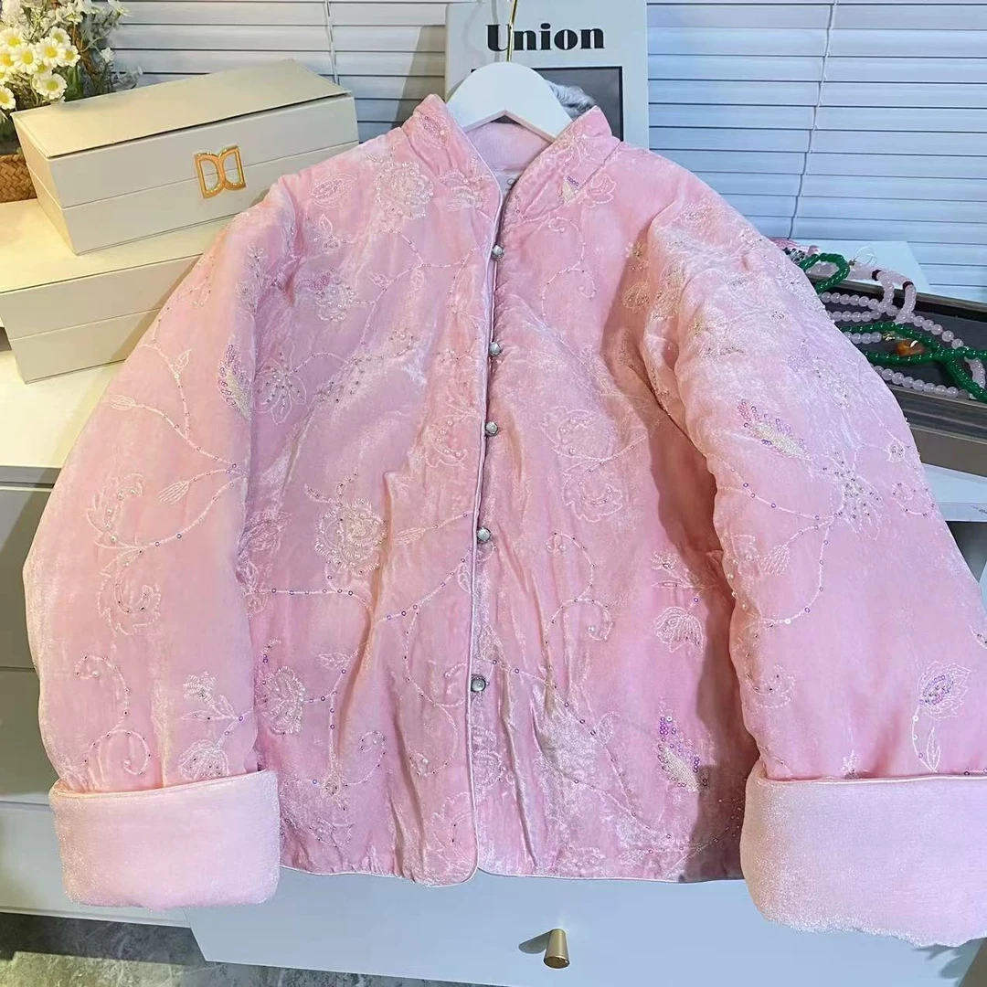 年轻版棉服冬季新款改良新中式国风棉服丝绒外套女时尚拜年服唐装