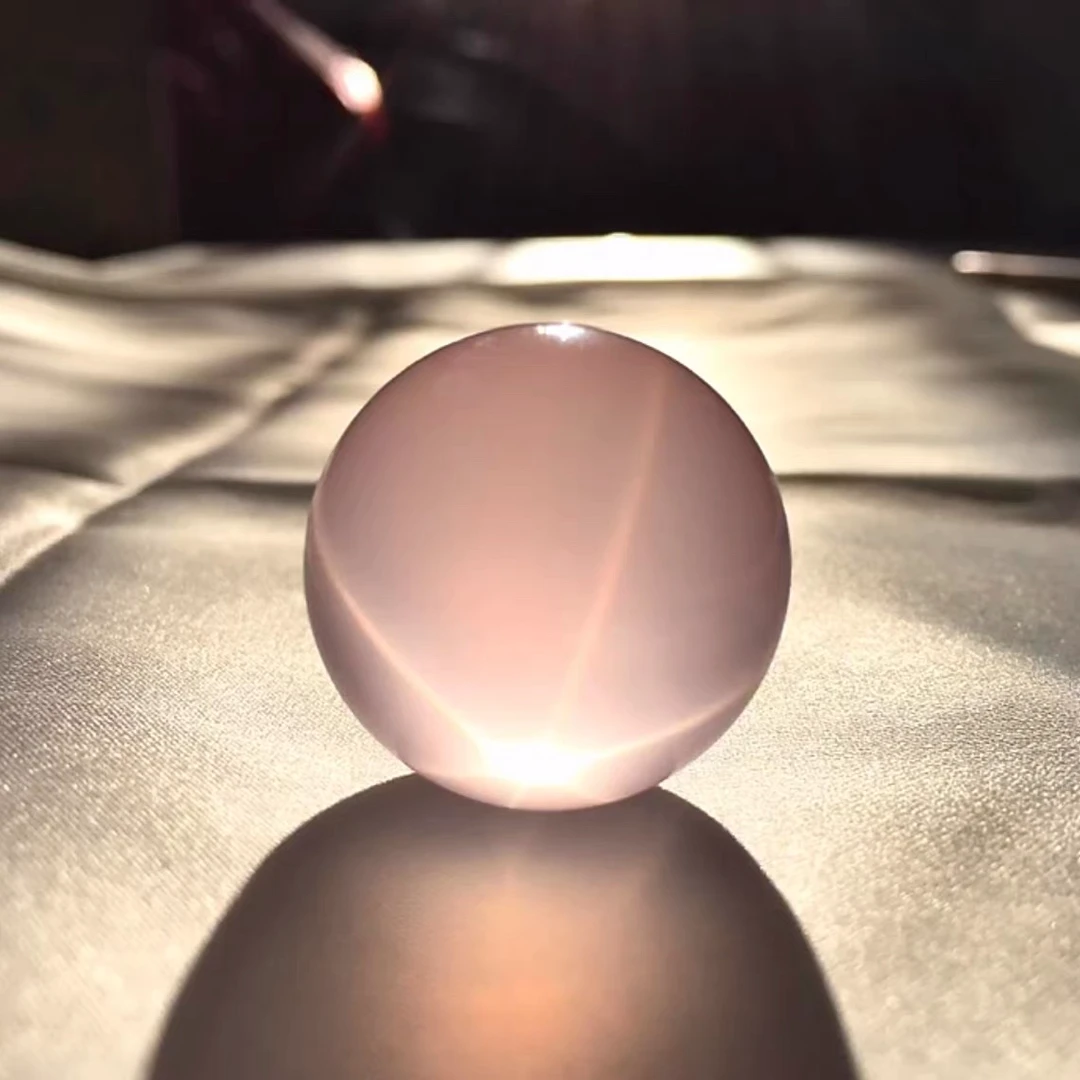 天然六芒星果冻粉水晶 圆珠 散珠 手工DIY专用