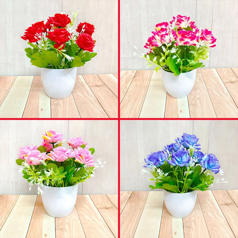 室内花卉摆放小盆栽仿真花假花塑料花草桌面摆件办公桌餐桌装饰品