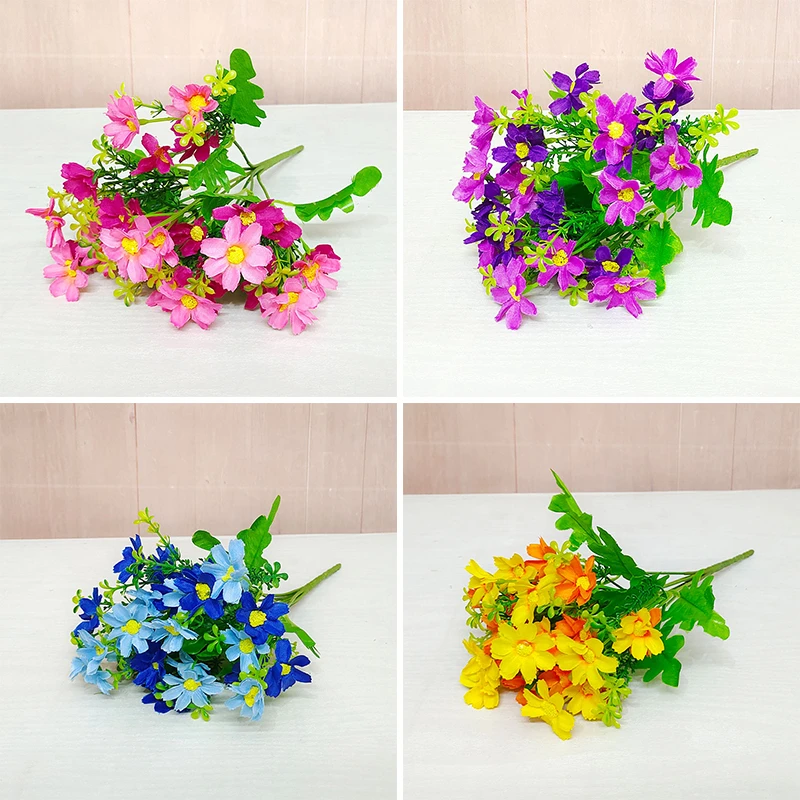 家居装饰跳兰菊仿真花假花塑料花装饰花仿真花束小雏菊绢花花艺花