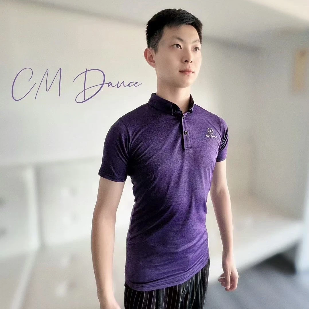 CM摩登舞服男士《Polo衫》短袖练习服多色可选男士摩登上衣