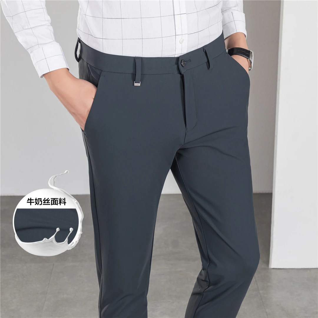 罗蒙经典款！免烫抗皱秋冬加厚商务西裤男士休闲裤1Z130J2203HZB