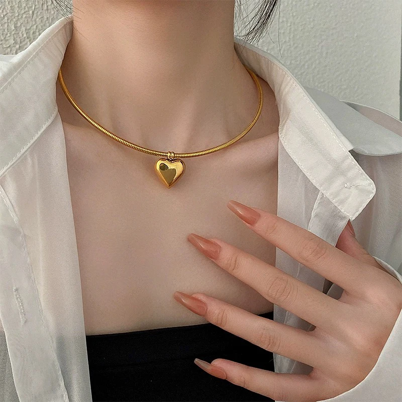 钛钢项链 李李家 爱心磁吸项圈时尚轻奢设计感气质小众ins风