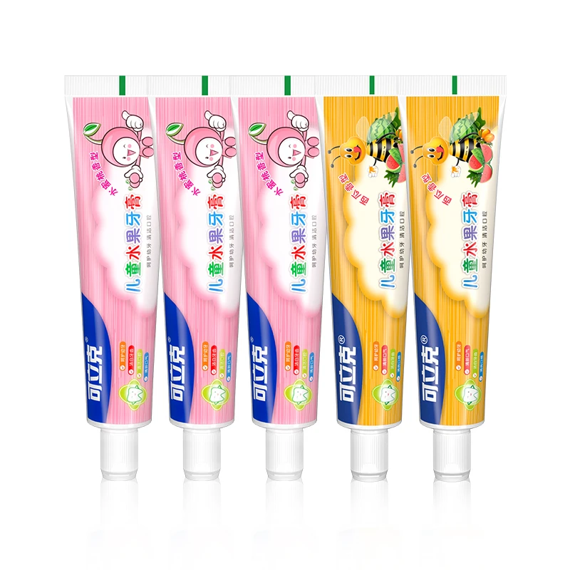 可立克儿童牙膏 水蜜桃味3支+西瓜2支特惠装（到手5支）清新口气