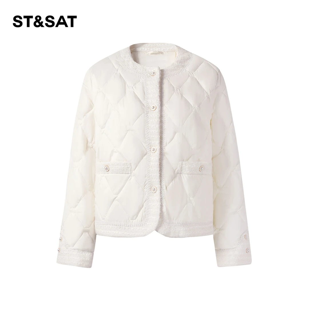 星期六女装小个子小香风90鸭绒羽绒服 SSC34014A034