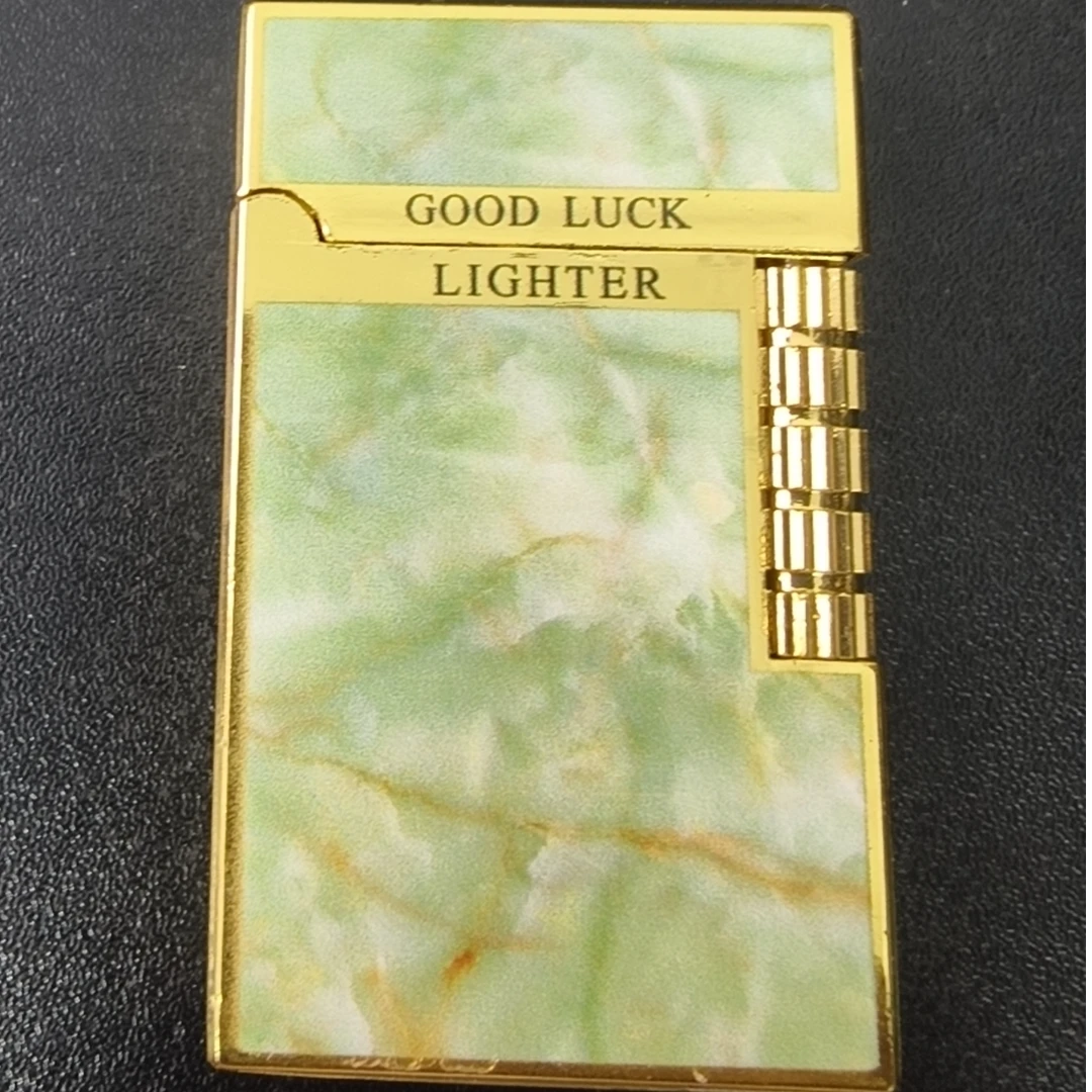 朗声时尚大理石纹玫瑰粉侧滑砂轮打火机汽机