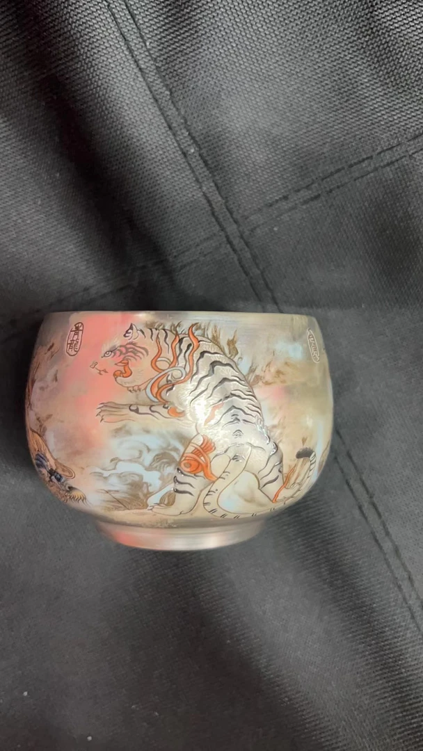 四大神兽大号999银杯银缸杯1236