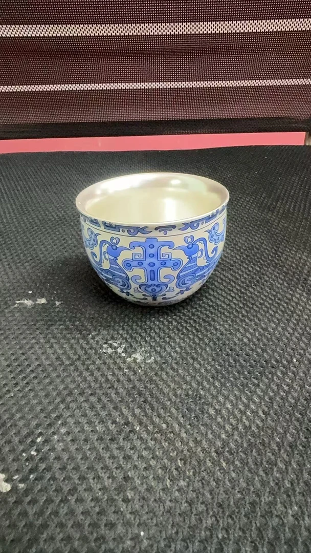 丝凤纹高端银主人杯4929