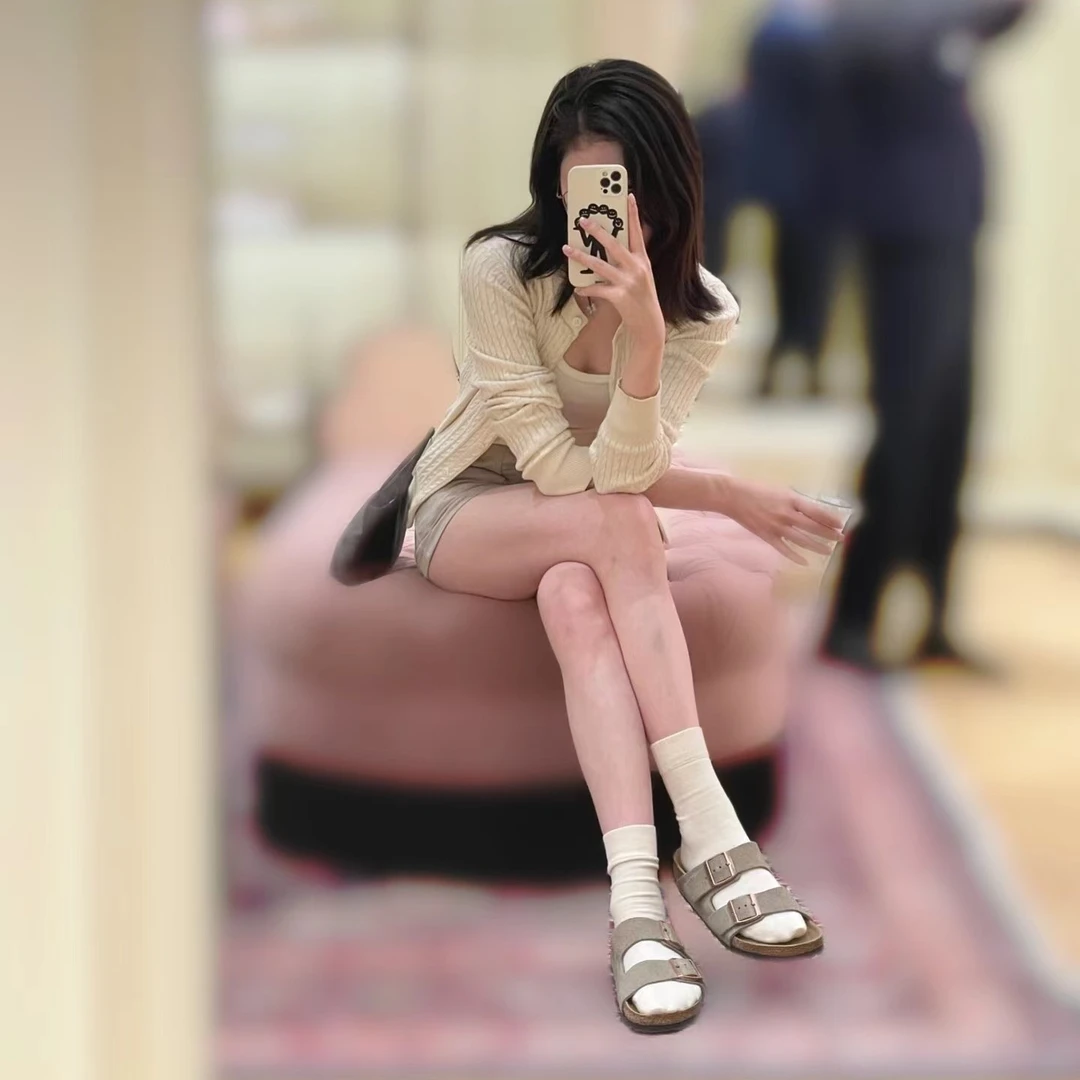 法式复古显瘦时尚真牛皮鞋温柔洋气小众两条杠勃肯鞋