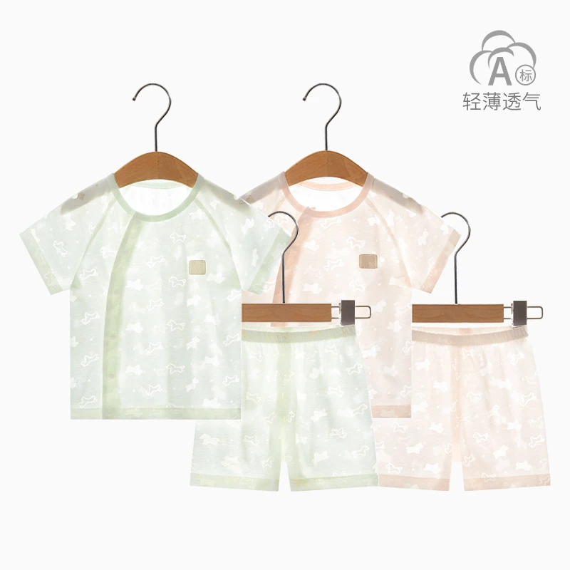 婴儿夏季短袖套装新生幼儿薄款分体男女童儿童夏装两件套宝宝衣服