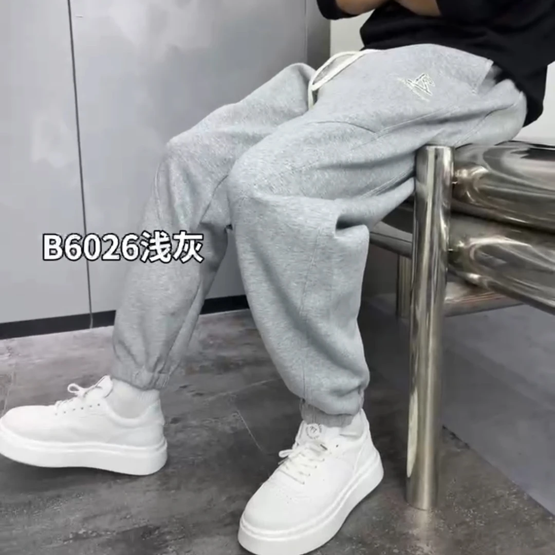 秋季男士潮流简约卫裤时尚立体剪裁纯色百搭户外运动长裤B6026#