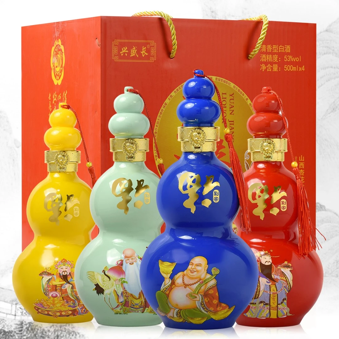 兴盛长福禄寿喜清香型白酒53度500ml*4