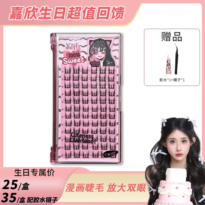 【嘉欣专属】荔树纯欲猫耳朵假睫毛自然仿真仙子毛新手单簇初学者
