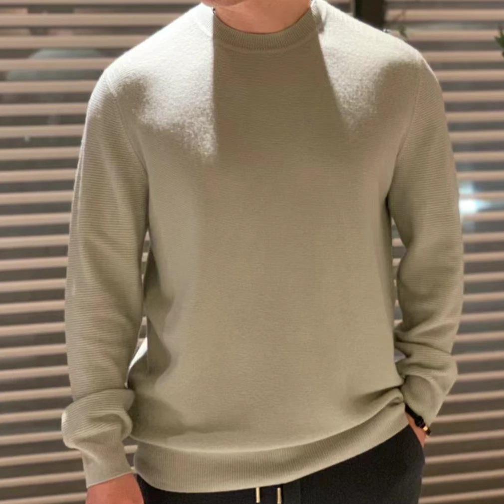 Gaishery【2024年意大利设计师新款男士基础圆领套头衫】100山羊绒
