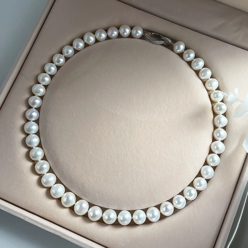 幸福圆满设计师款10-12mm极光无核大龙珠淡水珍珠项链送礼佳品