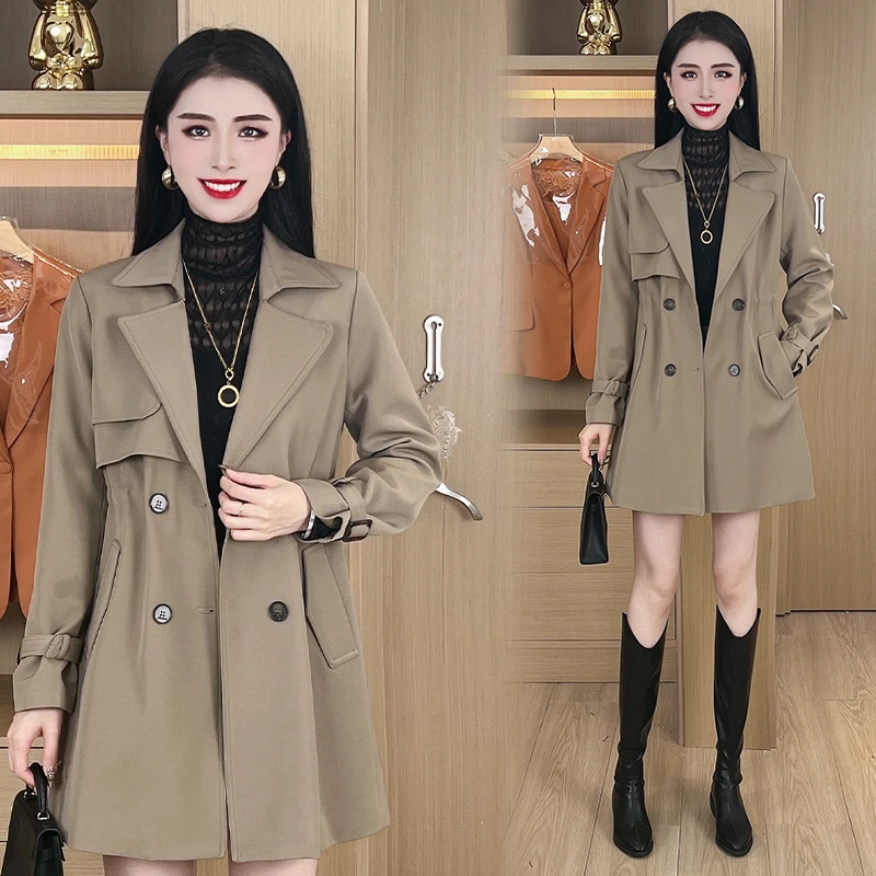 【高智淡人】2024秋季气质小个子休闲中长款风衣百搭显瘦外套A2325