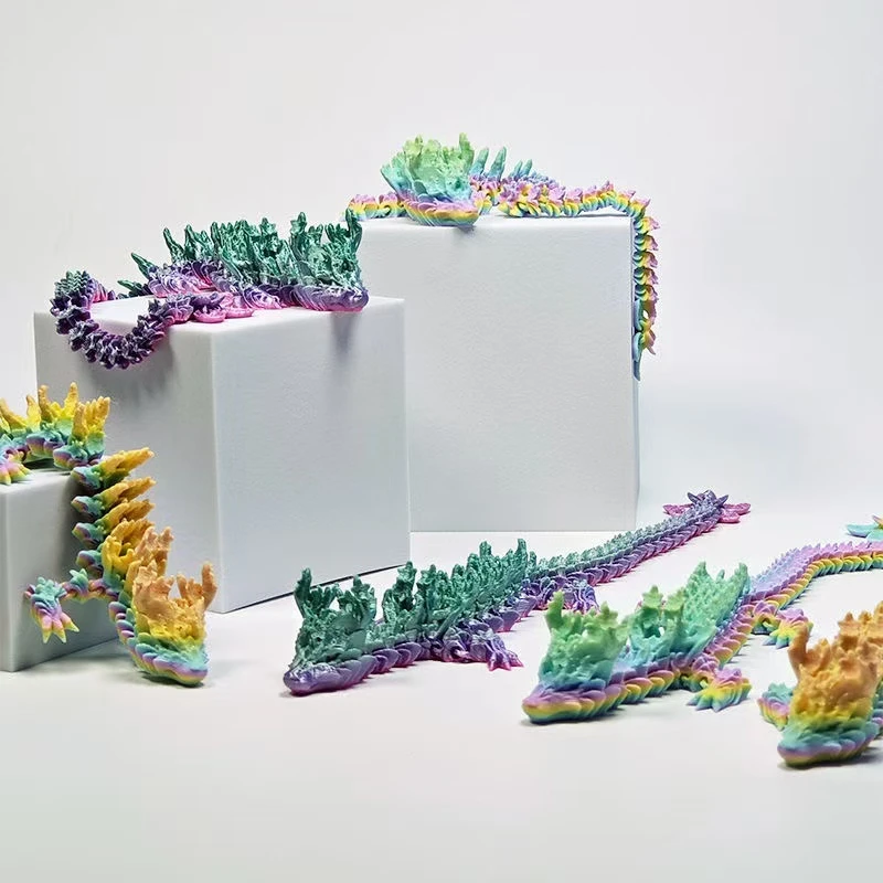 3D打印的彩虹樱花龙形PLA/PETG耗材女童宝小学生妹子桌面装饰摆件