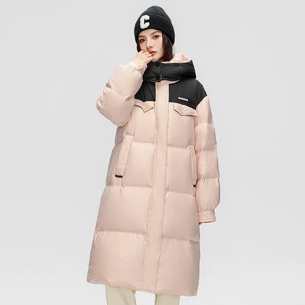 雪中飞运动秋冬新款学院风甜美防寒中长款宽松羽绒服X301419330F