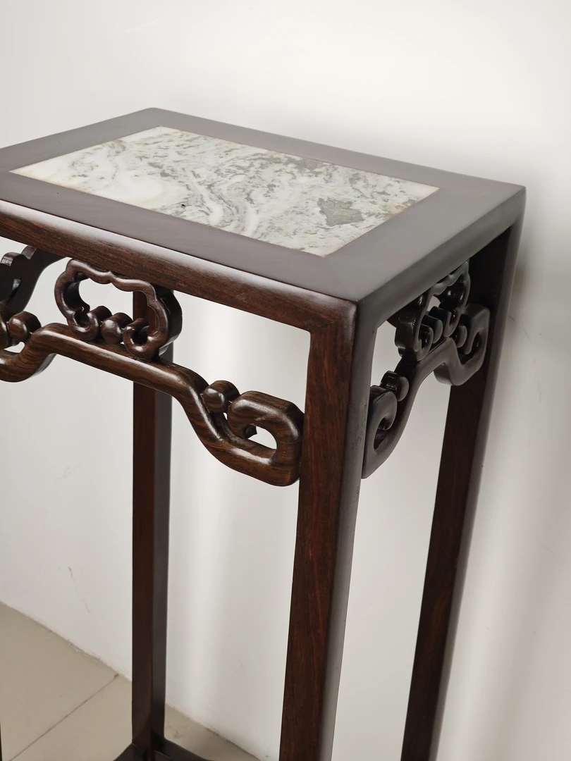 家用客厅落地花几花架黑檀材质