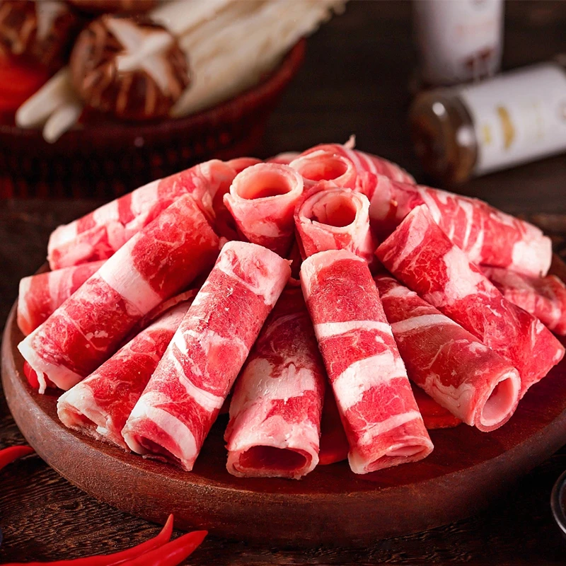 牛有理安格斯谷饲肥牛卷原切牛肉卷火锅烤肉烧烤食材牛肉片肉卷
