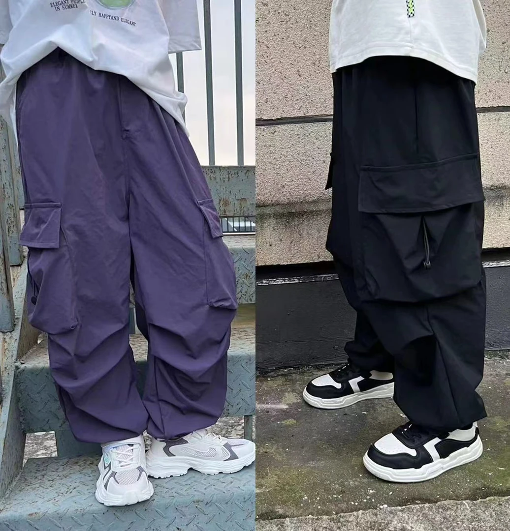 男童夏款薄工装裤潮版裤脚收口立体口袋24新款中大童洋气百搭长裤