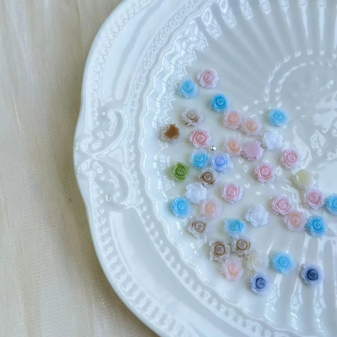 【马上制造局】6m浮雕立体雕晕染玫瑰花红宫廷风美甲钻美甲饰品树脂