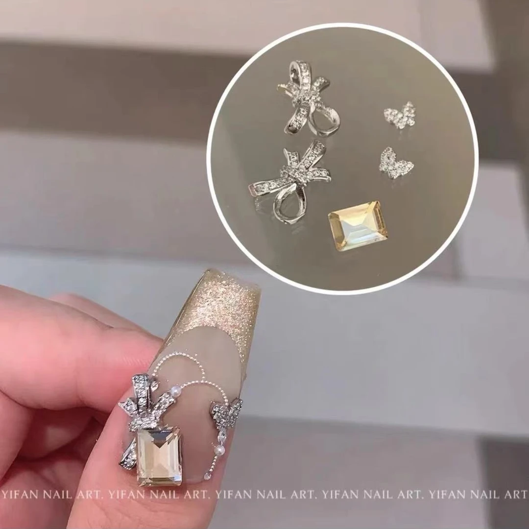 【马上制造局】蝴蝶结单款合金气质尖底美甲饰品可爱夏日精致