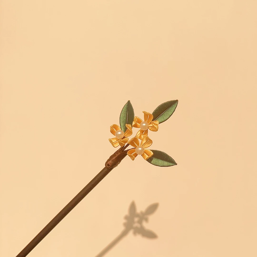 桂花缠花发簪非遗手作百搭时尚发饰配饰