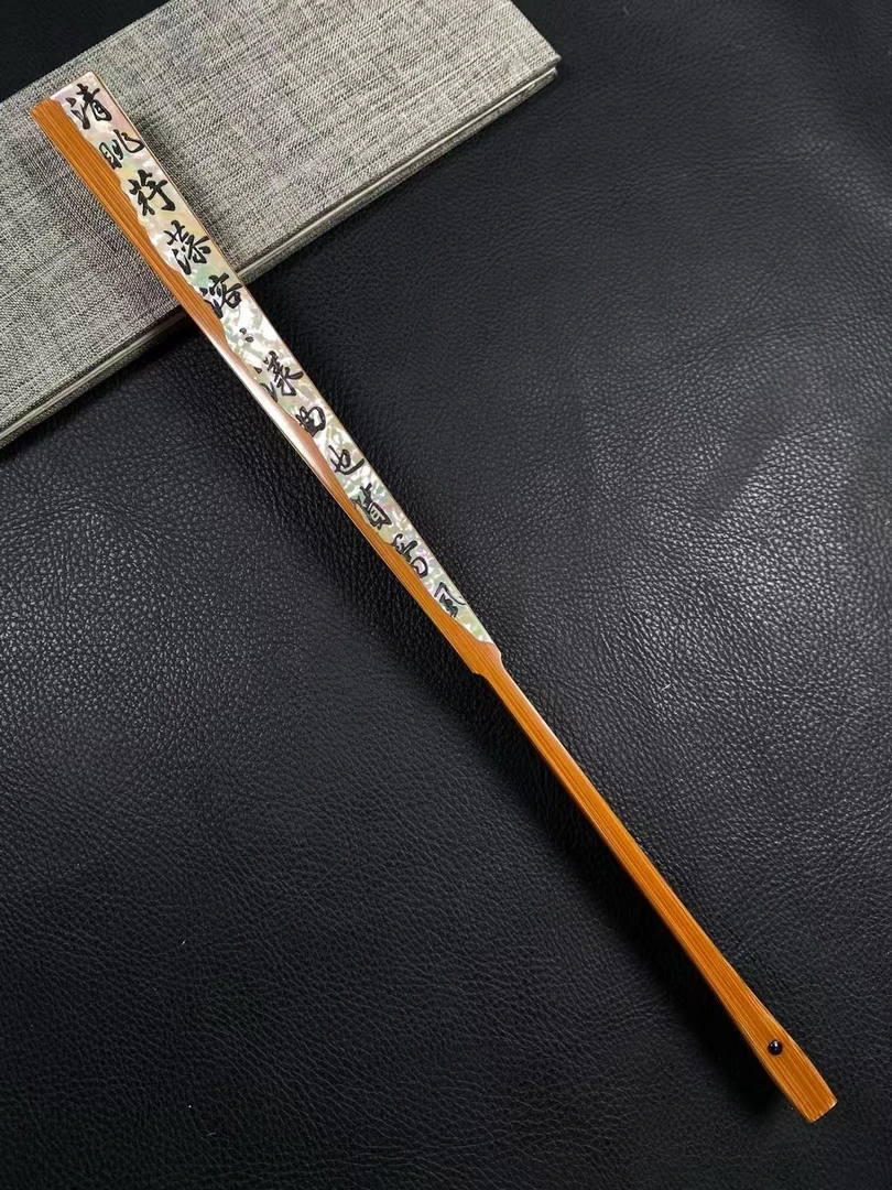 杨东精工螺钿《水竹居图》镶嵌玉竹折扇95寸16方2.0