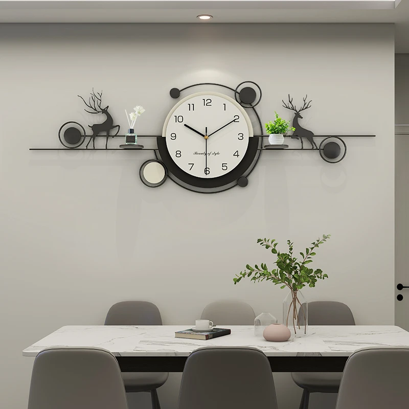 福鹿纳福--恋妆创意简约大气静音钟表客厅时钟时尚挂墙网红挂钟