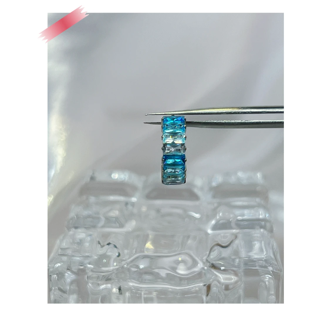 合金锆石耳饰 f136钛合金镶钻爆闪冰糖环养耳洞高温高压处理发货