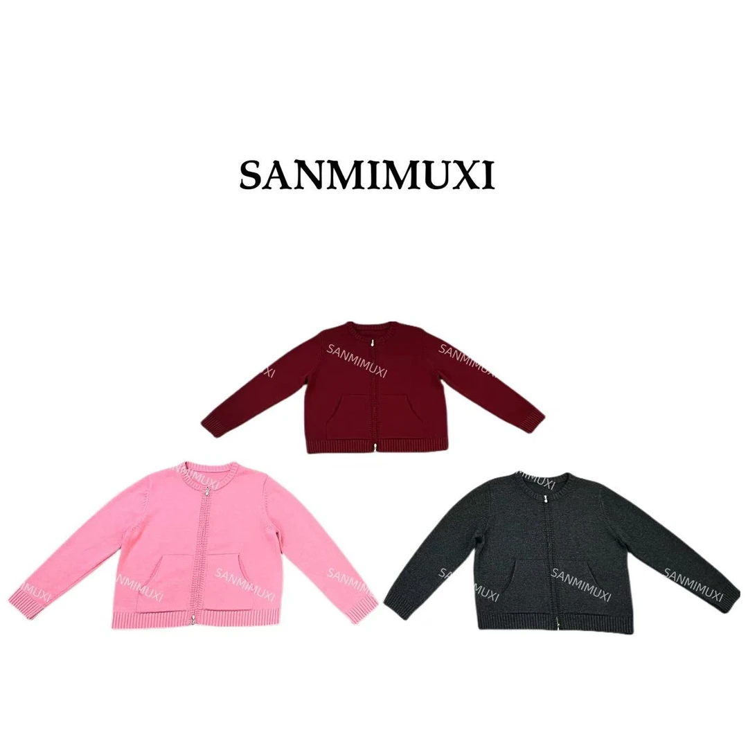 SANMI/叁米  双拉链开衫毛衣   1418