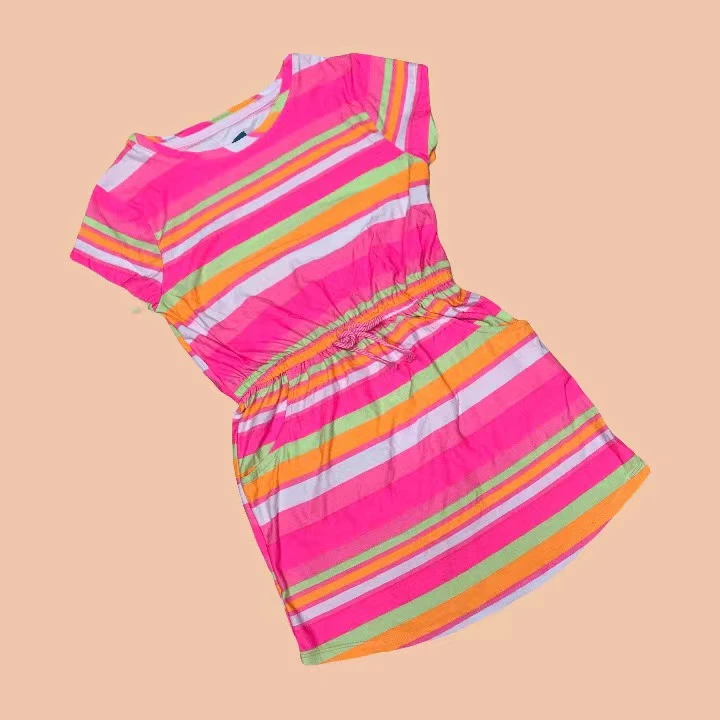 Ex女童粉色条纹连体短裙