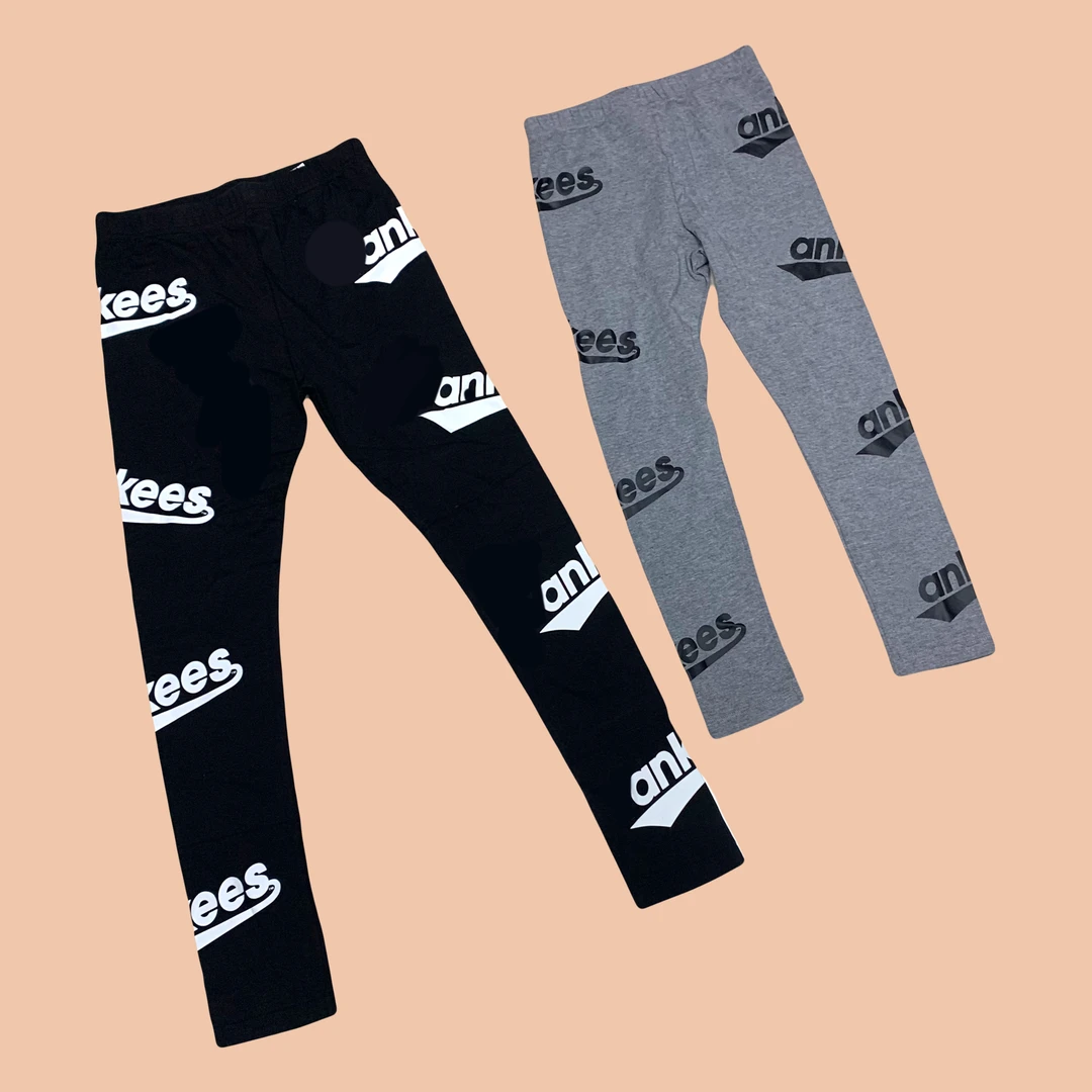 M家扬基满印薄款春秋夏季女童弹力打底裤