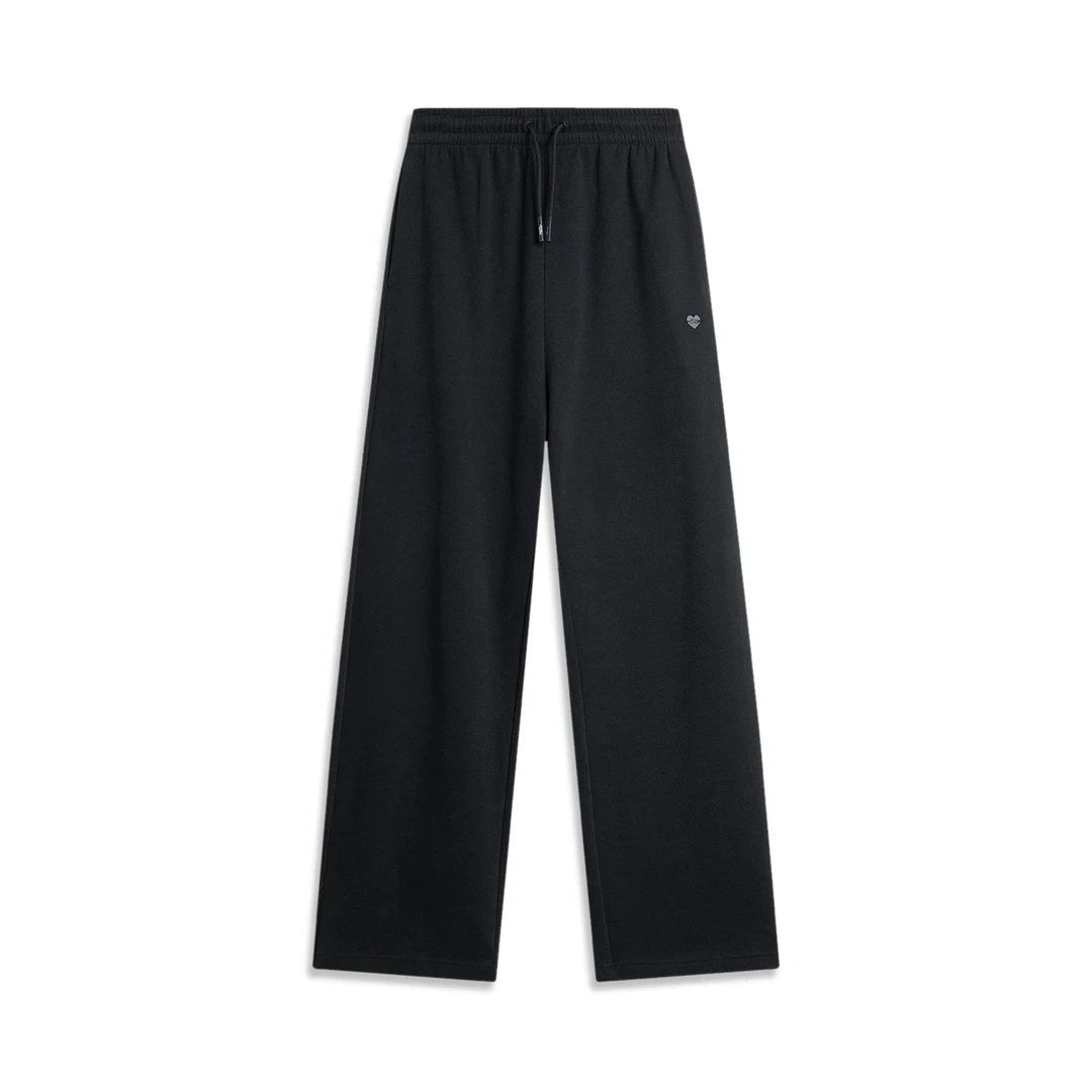 李宁卫裤 2024冬季新品运动潮流系列女子直筒宽松运动长裤AKLU326