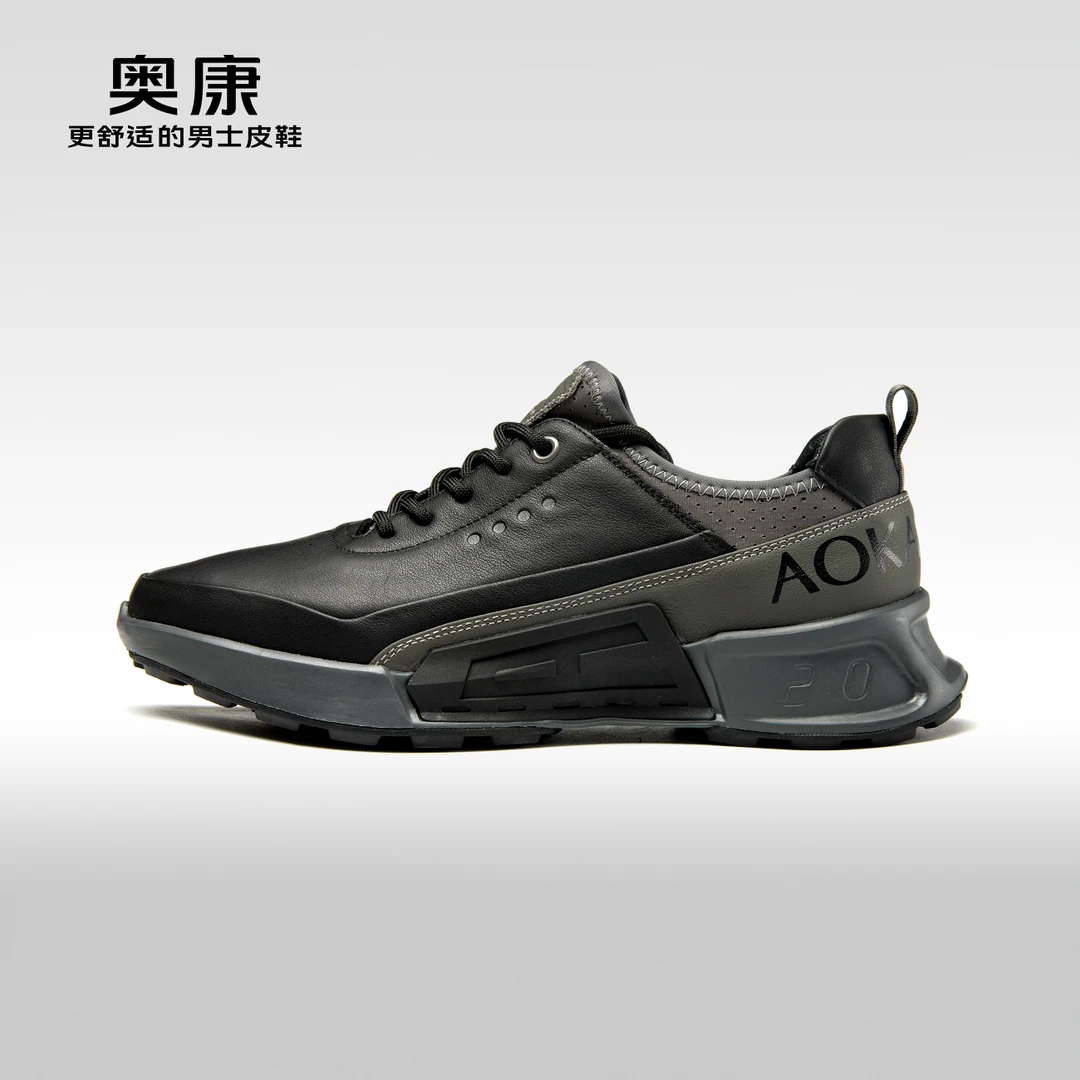 【运动皮鞋】奥康男鞋春秋季新款真皮舒适潮流休闲鞋门店同款男士