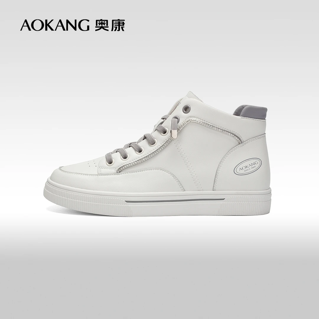 【门店发货】女鞋 秋季季时尚休闲高帮板鞋平底舒适小白鞋