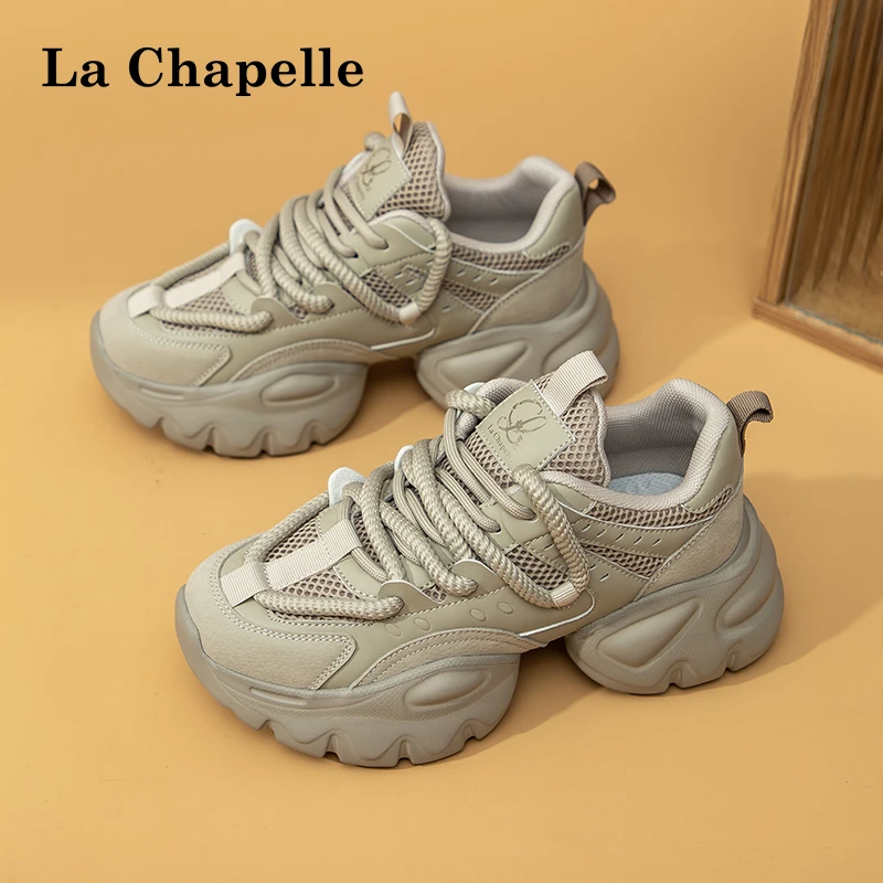 拉夏贝尔春秋新款老爹鞋女厚底爆款ins潮流百搭增高运动鞋LA-Q898