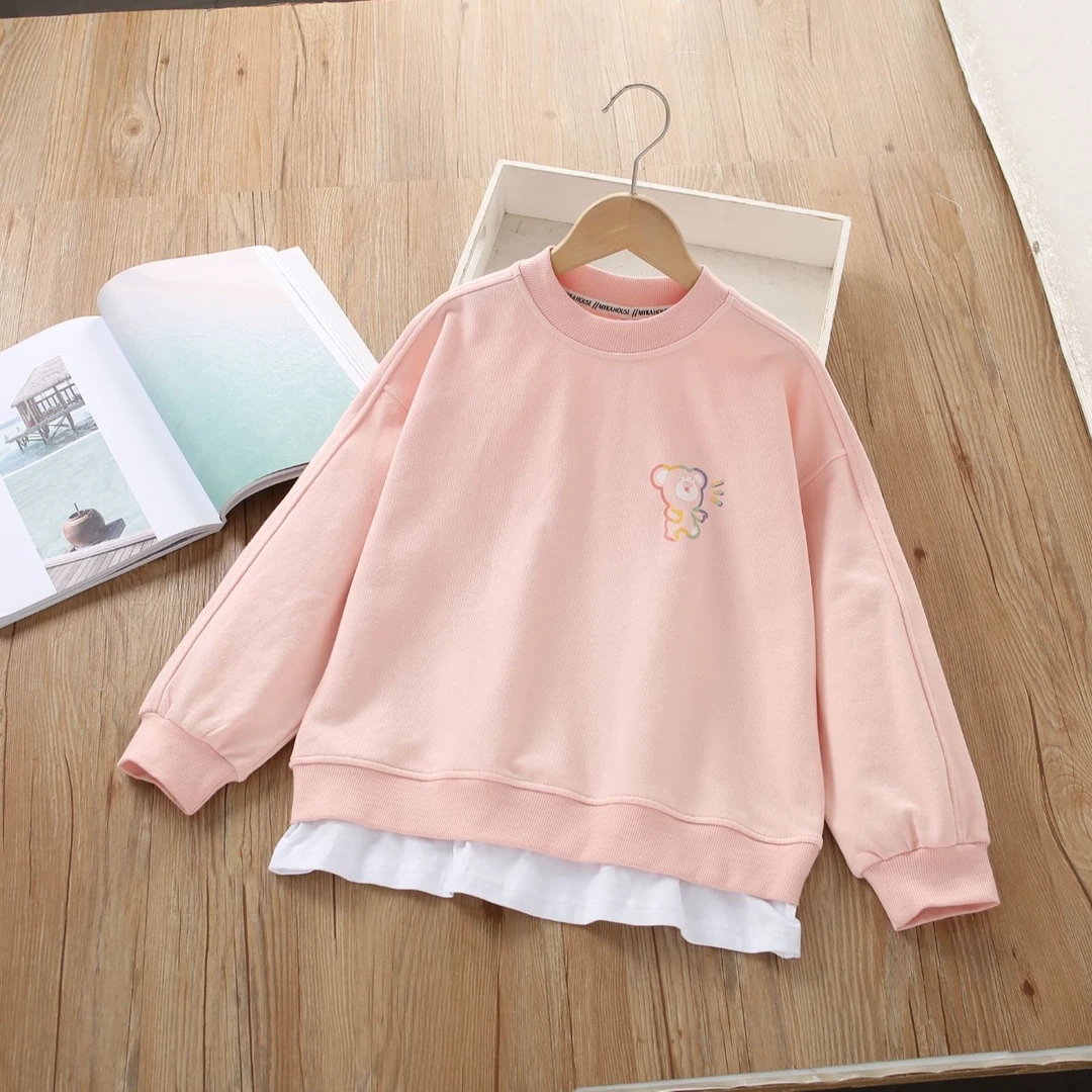 300楼童装纯棉长袖T恤春秋长袖中大童休闲韩版儿童