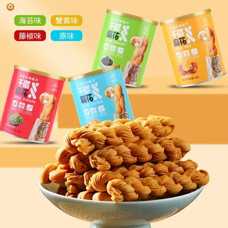 美味多非油炸烘焙千层麻花好吃下午茶办公室休闲零食香脆原味营养