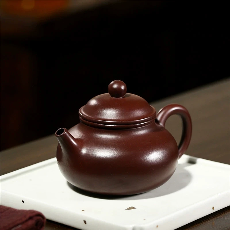 宜兴手工紫砂壶经典紫朱泥容天功夫茶壶茶具礼品办公家用200毫升