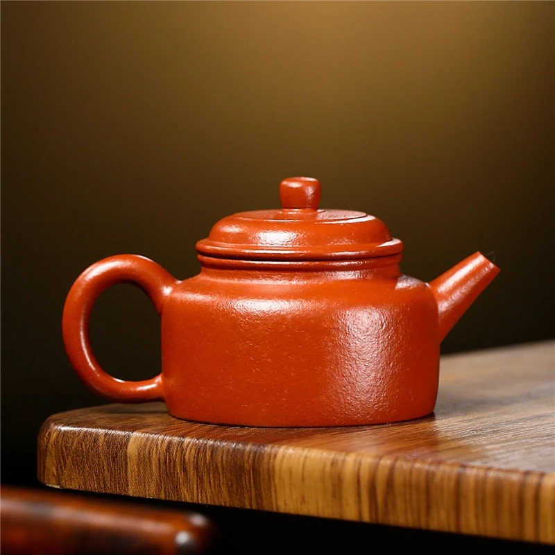 宜兴紫砂壶 粗砂朱泥德钟紫砂壶130cc功夫茶具茶器茶壶家用茶具