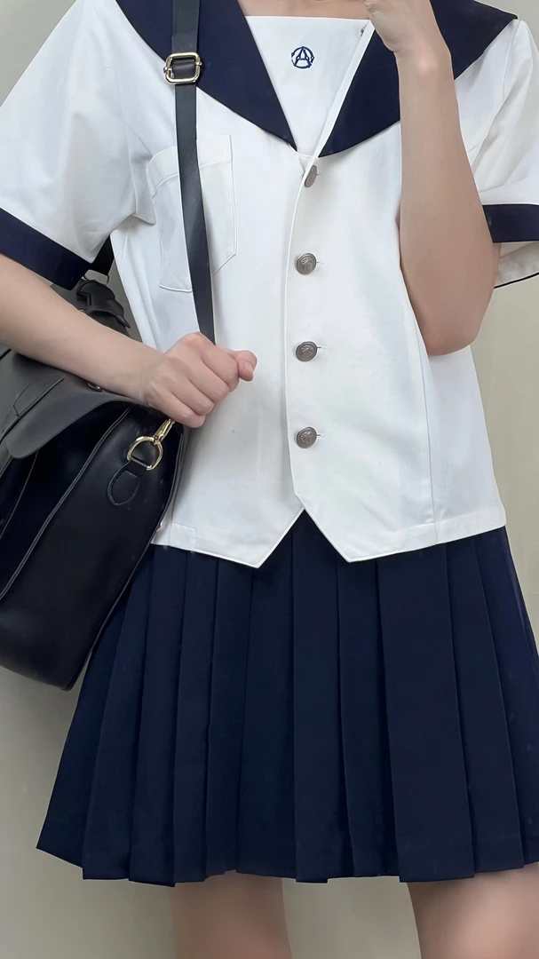 正版绀裙JK制服基础款日系学院风校供轮褶半身裙