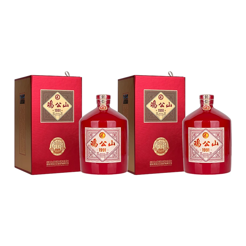 JI GONG SHAN/鸡公山白酒酒堡1991浓香型白酒两瓶装54.5度500ml