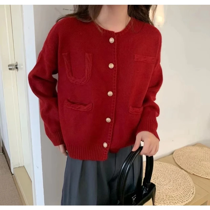 小香风气质百搭毛衣针织衫女新款外搭洋气小个子上衣针织纯色显瘦