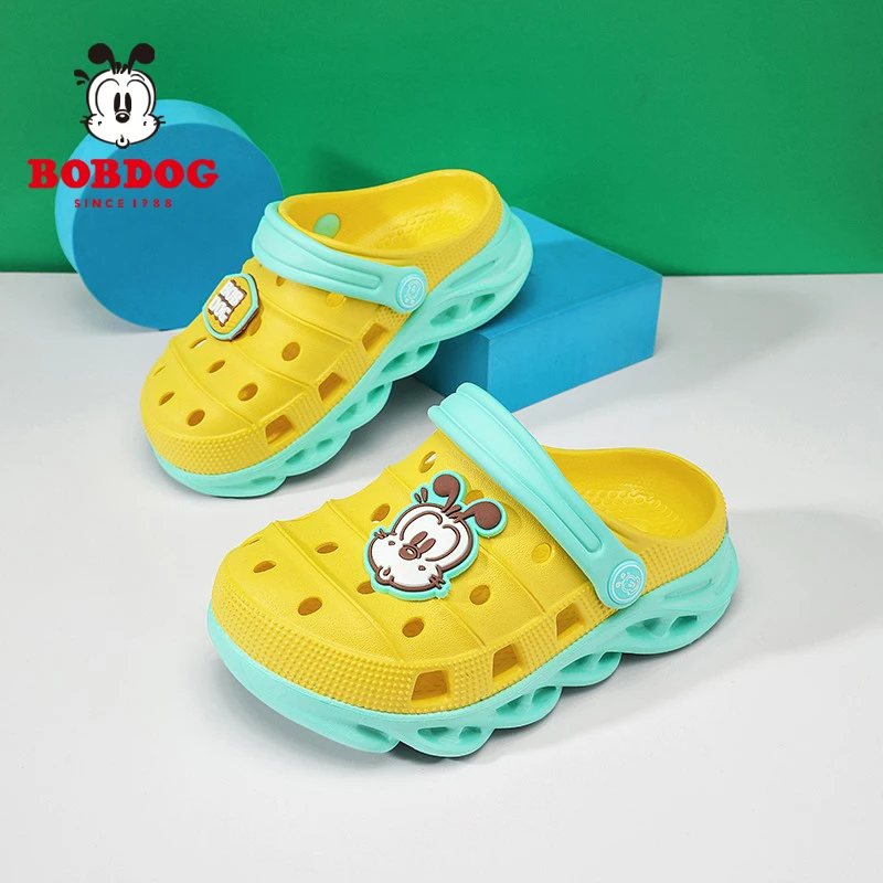 夏季小童鞋子新款透气宝宝洞洞鞋包头卡通儿童拖鞋